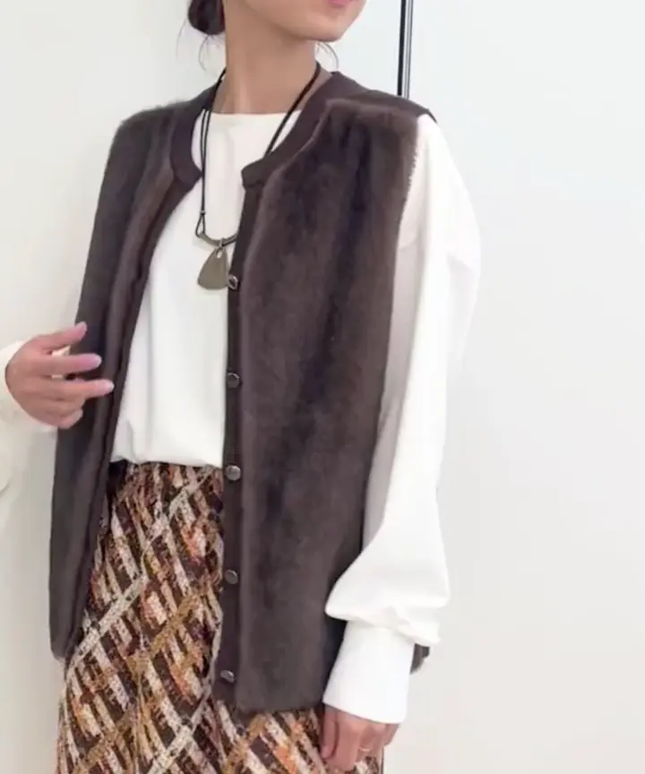 フェイクファーニットベスト(ベスト・ジレ) | GEORGES RECH(ジョルジュ