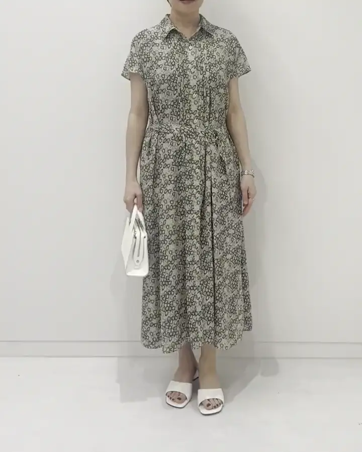 チェーンプリントワンピース/洗える/WEB限定サイズあり(ワンピース