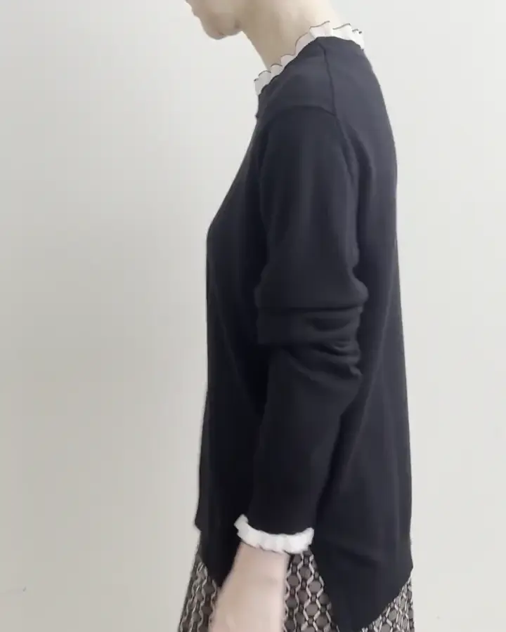 ミニフリルデザインニット/洗える(ニット・セーター) | MK MICHEL