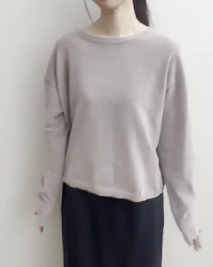 モールヤーンボートネックニット/洗える(ニット・セーター) | MK