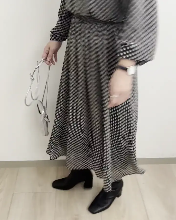 チェック柄シフォンスカート/洗える(ロング・マキシ丈スカート) | MK