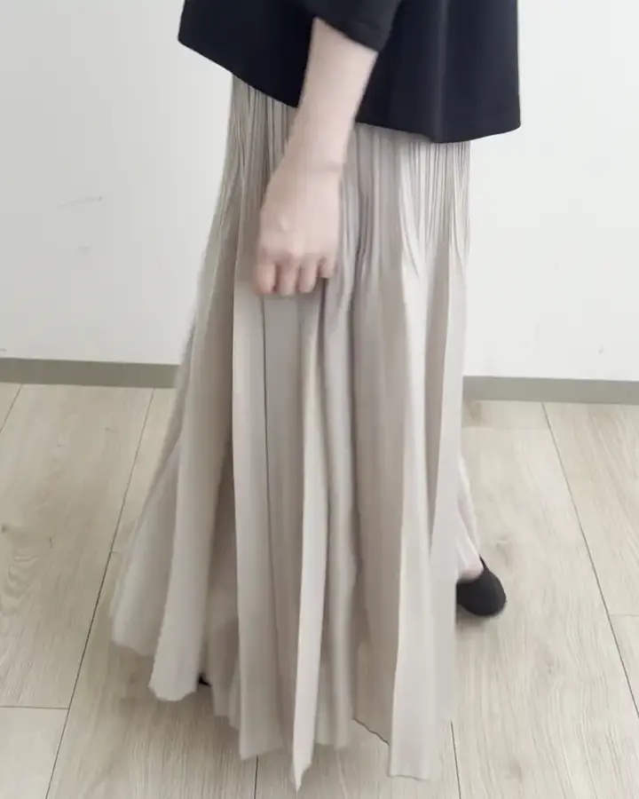 ブライトシアープリーツスカート/洗える(ロング・マキシ丈スカート