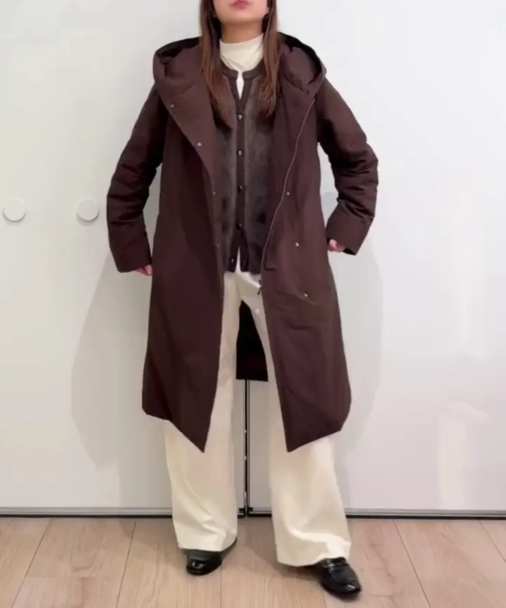 グログランステッチレスロングダウンコート(ダウンジャケット・コート