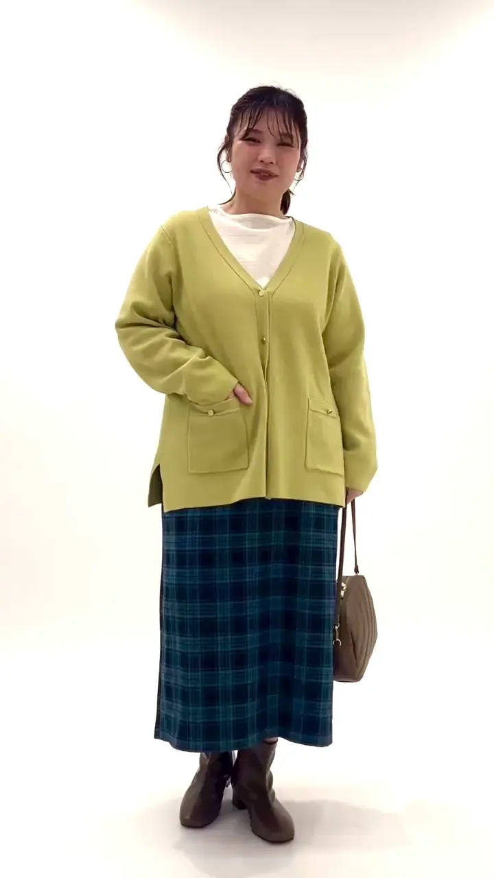 大きいサイズ】チェックタイトスカート(ロング・マキシ丈スカート