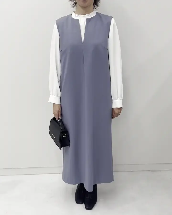 キーネックデザインジャンパースカート/洗える/WEB限定サイズあり