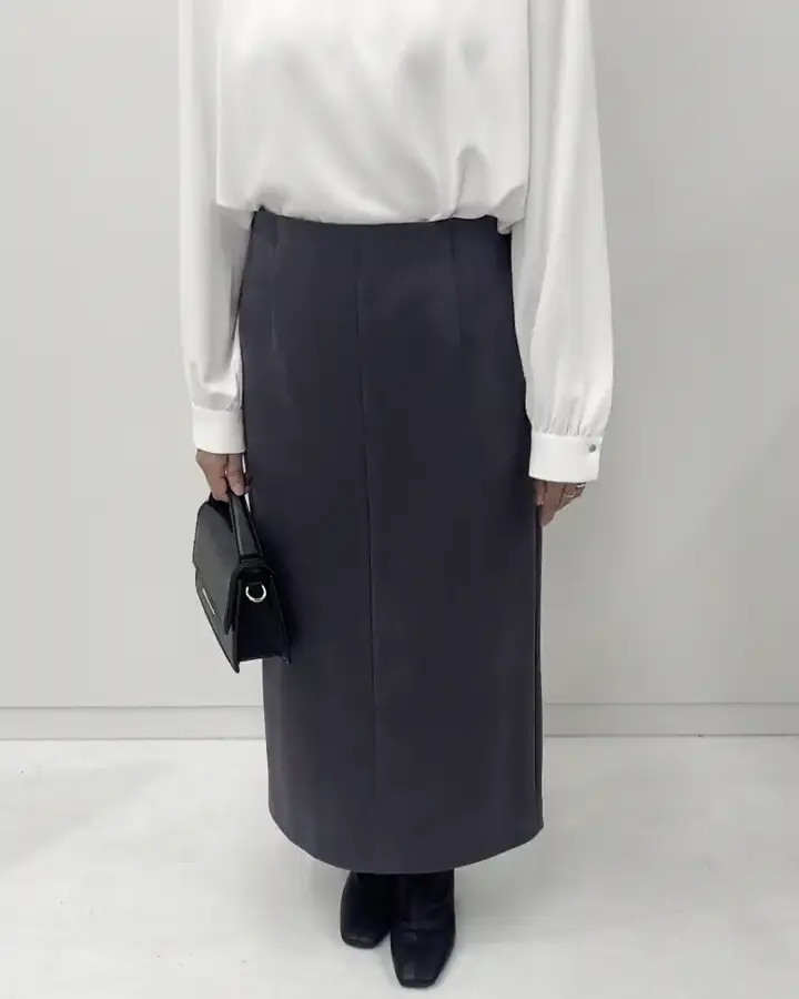 スウェードライクナロースカート/洗える(ロング・マキシ丈スカート