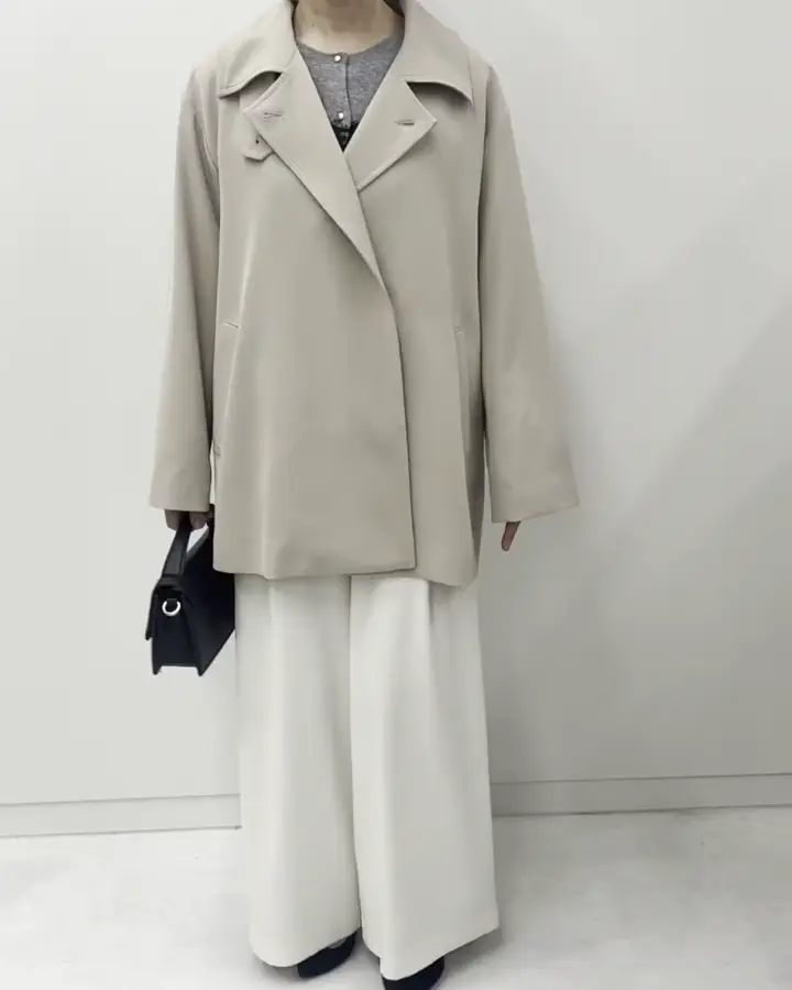 ミドル丈スタンドコート/洗える/WEB限定サイズあり(その他のコート