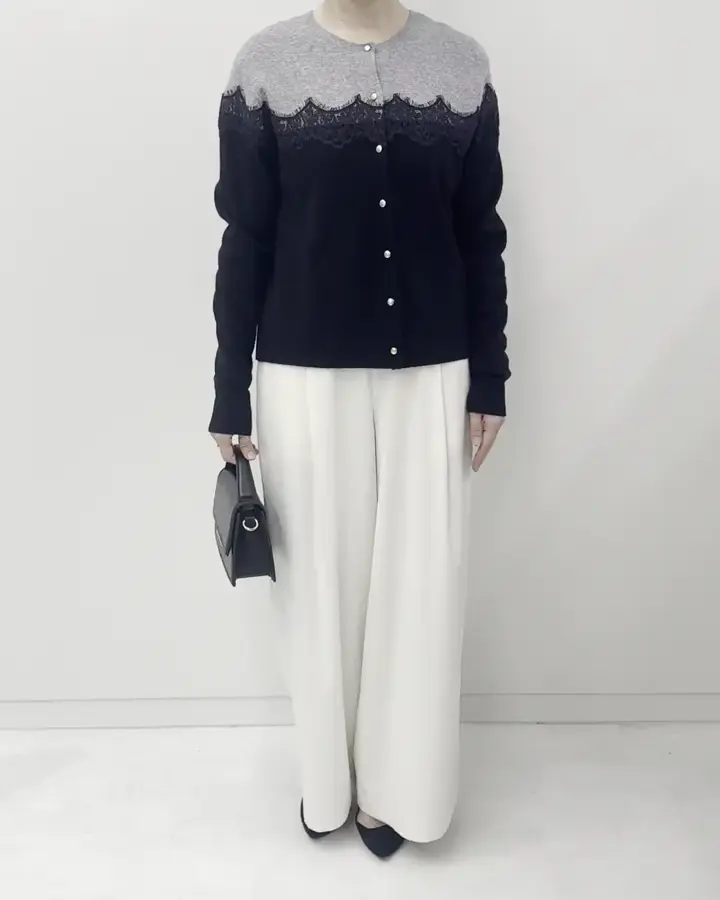 サリースコット　レース　カーディガン　日本製 サリースコットレースカーディガン日本製