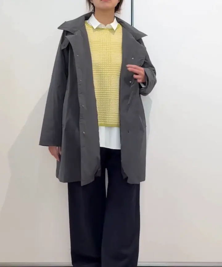 ステッチレスステンカラーミドルダウンコート(ダウンジャケット