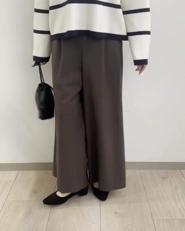 カルバンクライン　ガウチョパンツ ワイドパンツ 千鳥柄ガウチョパンツ/洗える(ガウチョ・ワイドパンツ) | MK