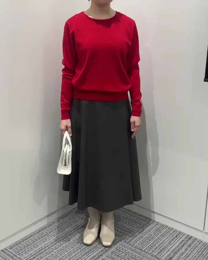 ドット柄コンパクトニットプルオーバー/洗える/WEB限定サイズあり