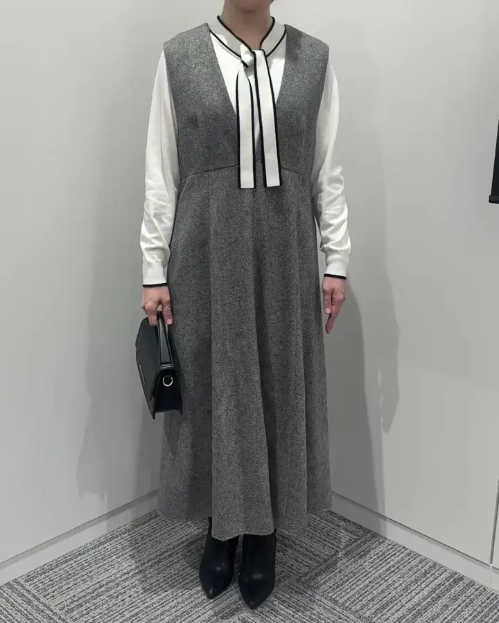 ラメツイードVネックジャンパースカート/洗える/WEB限定サイズあり ラメツイードVネックジャンパースカート/洗える/WEB限定サイズあり