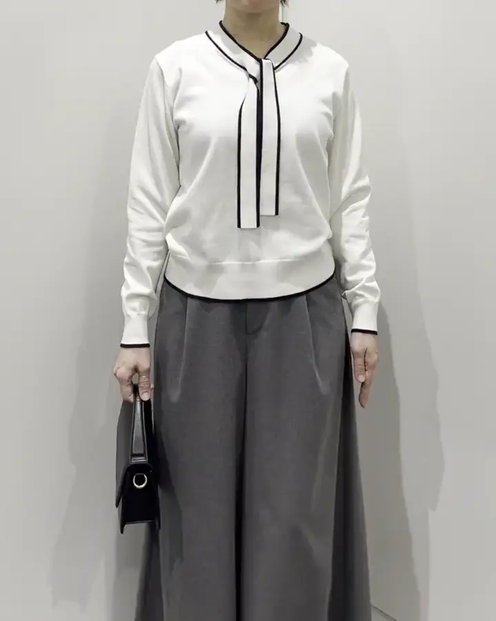 配色ラインボウタイニット/洗える/WEB限定サイズあり(ニット・セーター