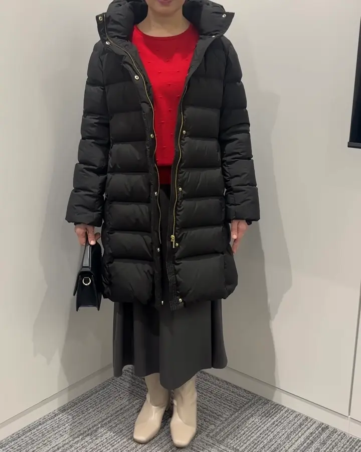 ベルト付きスムースタフタロングダウン/WEB限定サイズあり(ダウン