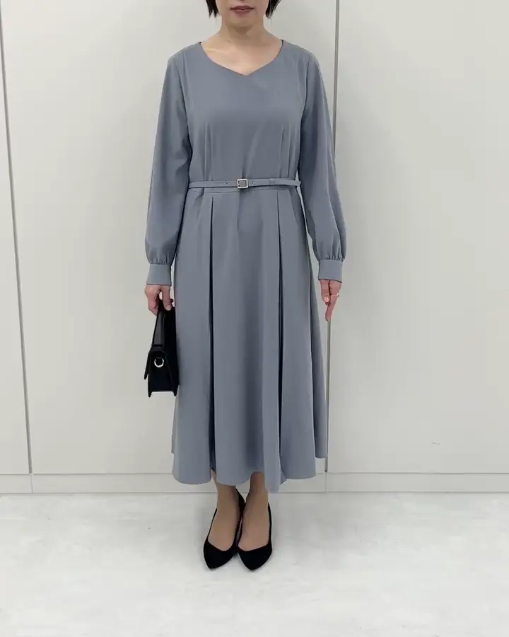 【最終お値下げ】シフォンプリーツ 【未使用品】 シフォンプリーツデザインワンピース/洗える/WEB限定サイズあり
