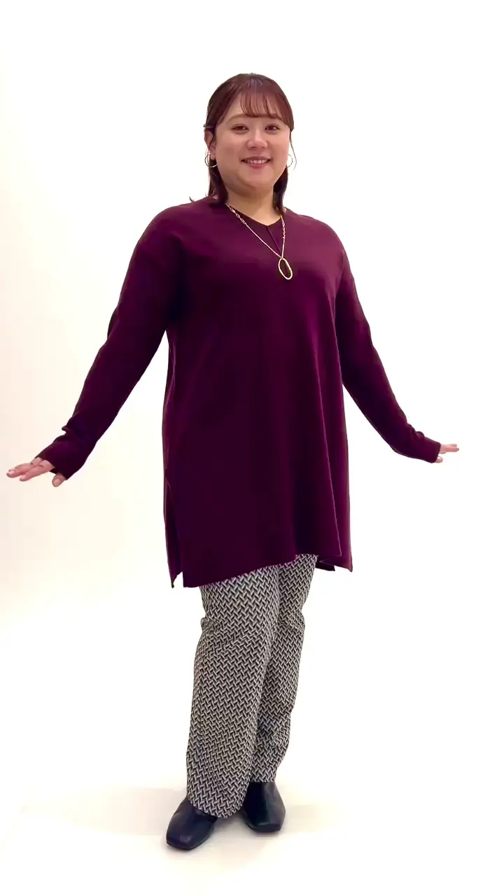 大きいサイズ】Vネックニットチュニック(チュニック) | eur3(エウル
