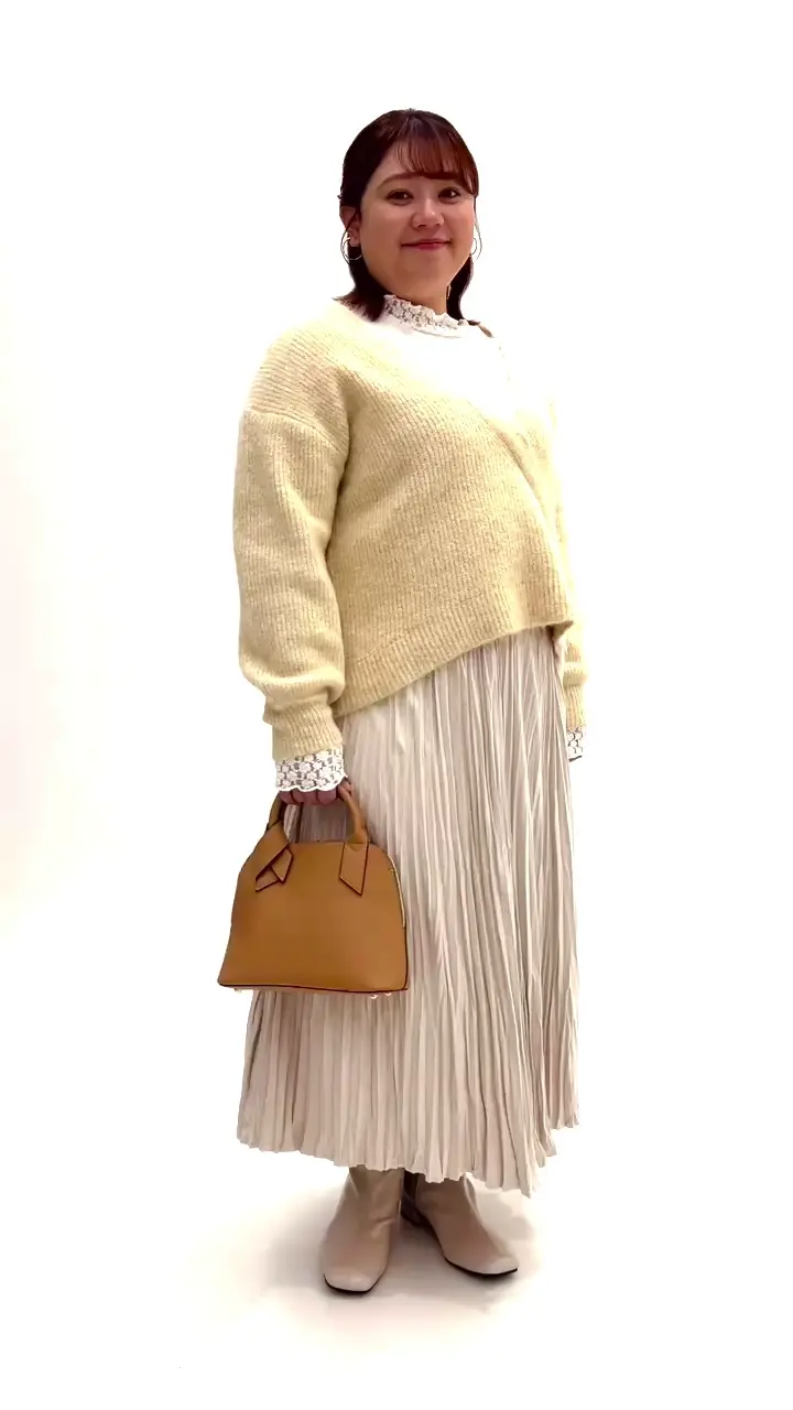 大きいサイズ/a.v.v×eur3】フェイクスエードプリーツスカート(ロング