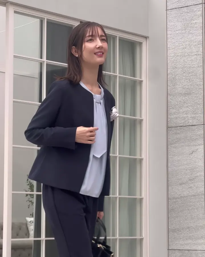 洗える/ストレッチ/セットアップ対応】ダブルクロスキーネック