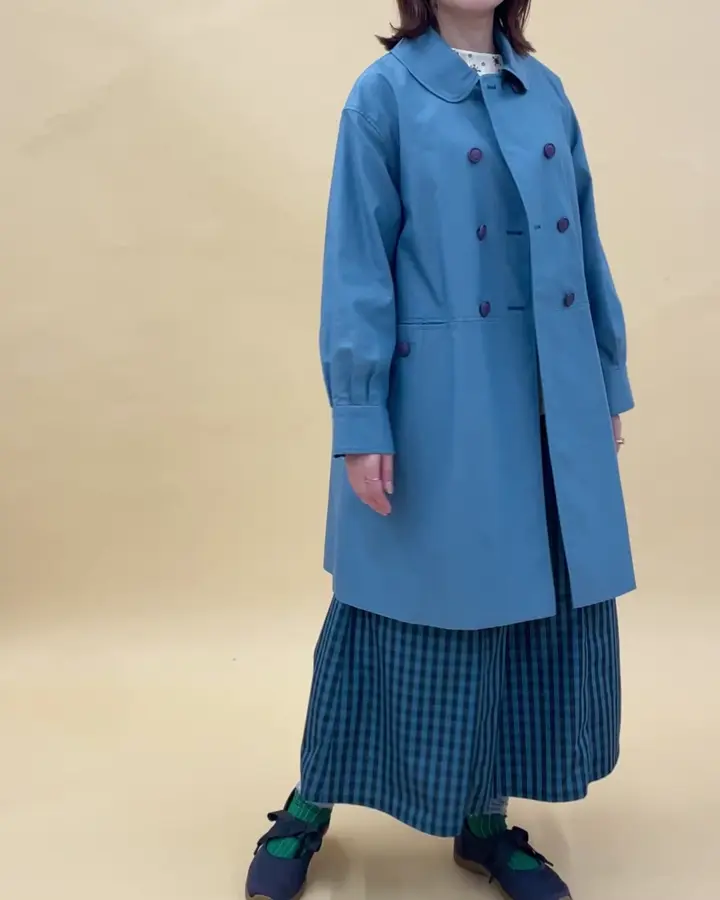 新品タグ　MIYACO　ミヤコ　スプリングコート　トップコート　日本製　Aライン SOUTIEN COLLAR COAT LONG #khaki [64554] - ciacura 三重県四日市市の