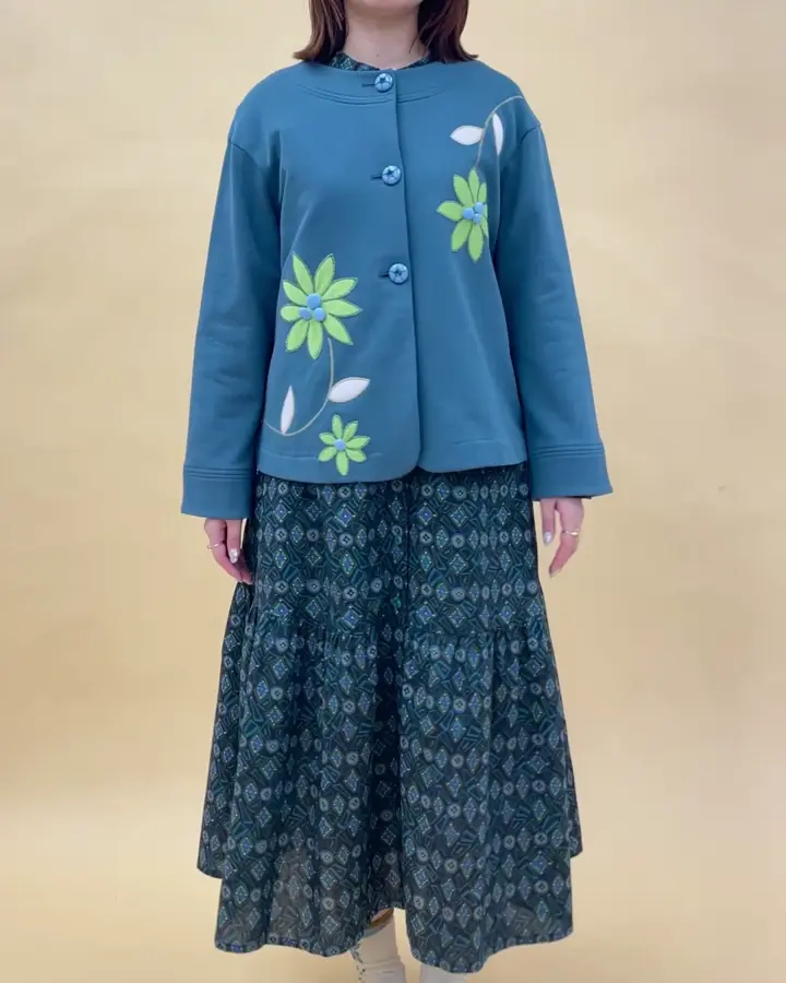 Palominos flor フラワーアップリケカーディガン(カーディガン