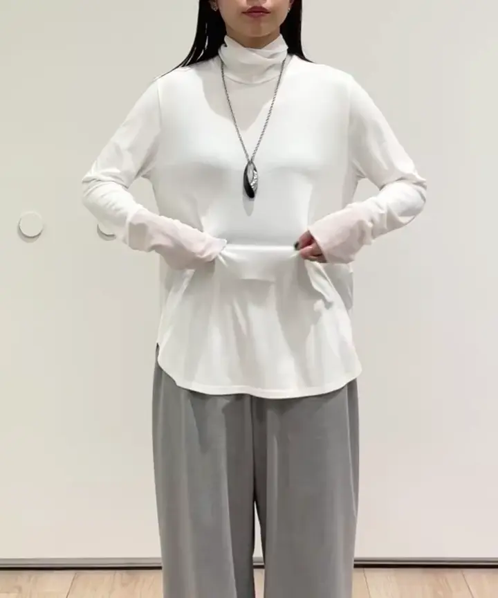 【未使用・タグ付き】Y's ドットチュール ハイネックカットソー サイズ2 Spick＆Span（スピック アンド スパン） tシャツ 「追加」ドット