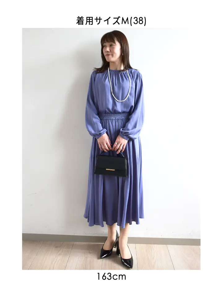 HEVE サテン ガウチョパンツ ネイビー　36 コムサモデルズ COMME CA MODELS ポリエステルサテン ガウチョパンツ