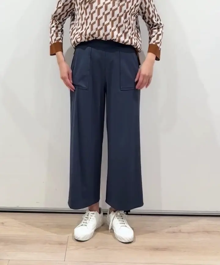 日本製/多機能素材]ジャージーガウチョパンツ(ガウチョ・ワイドパンツ