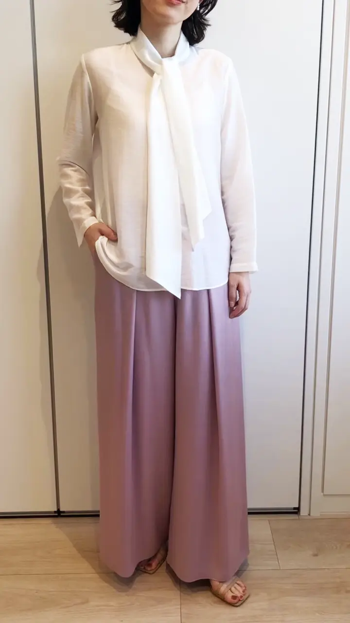 サテンタックパンツ(フルレングスパンツ) | Sybilla(シビラ)｜イトキン
