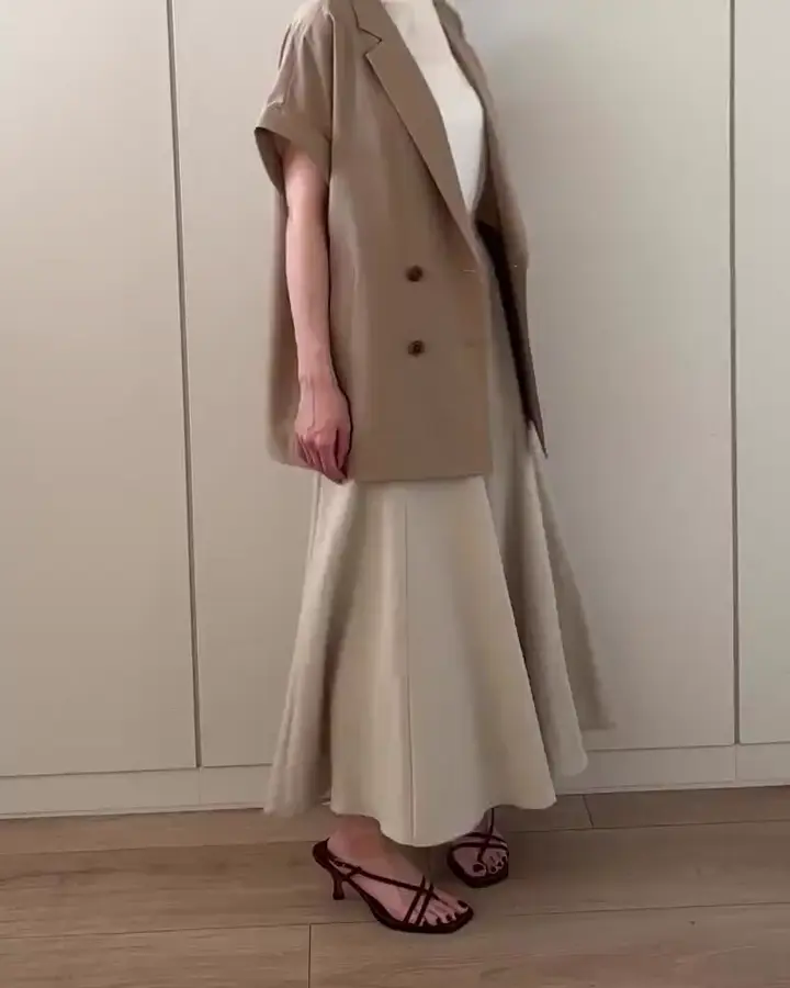 洗える]リネンライクストレッチ フレンチスリーブジャケット(その他の