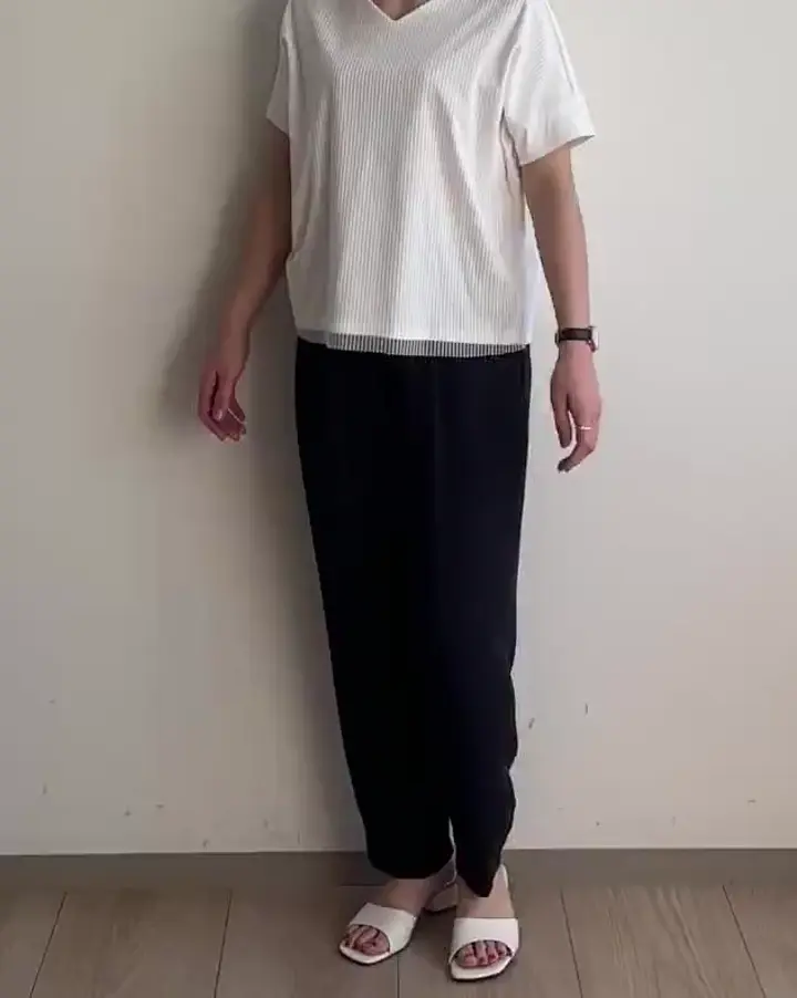 接触冷感/洗える]ストライプチュールカットソー(カットソー・Tシャツ