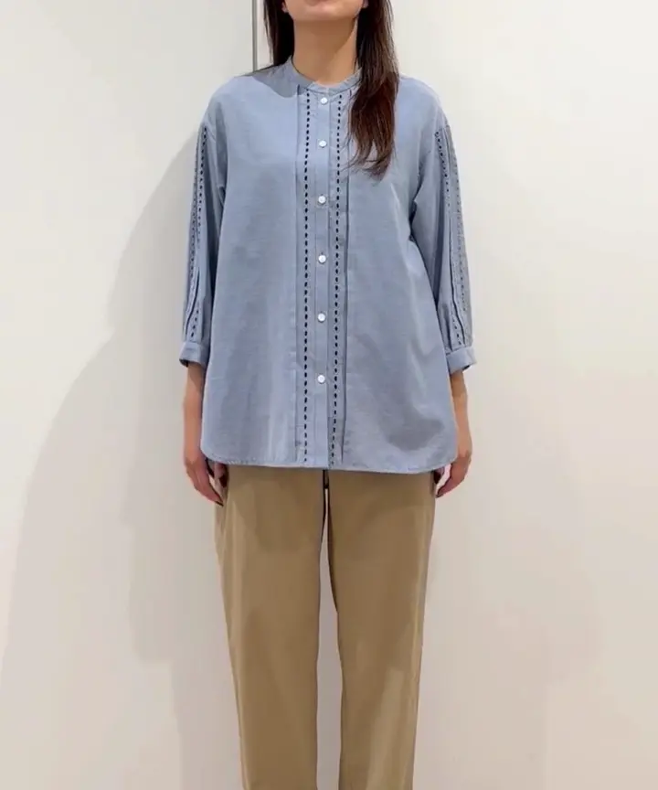 アイレット刺繡8分袖ブラウス(ブラウス・シャツ) | GEORGES RECH