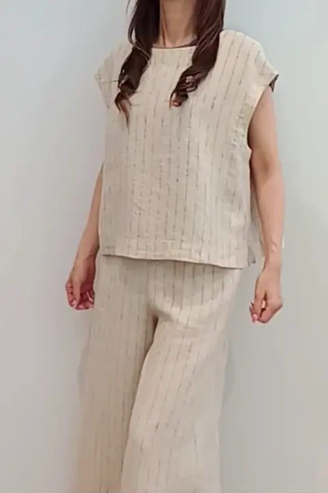 洗える]リネンステッチストライプベスト(その他のジャケット・スーツ