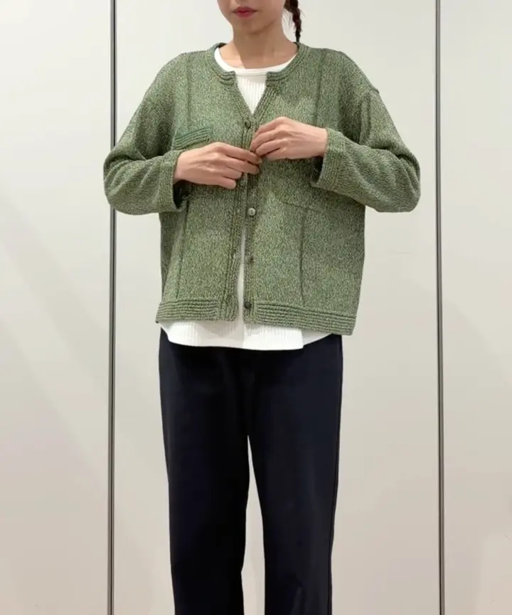 カラーミックスヤーンショートカーディガン(カーディガン) | GEORGES