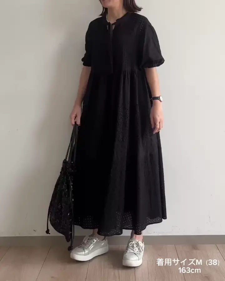 洗える]パッチワークコットンレースワンピース(ワンピース) | MK