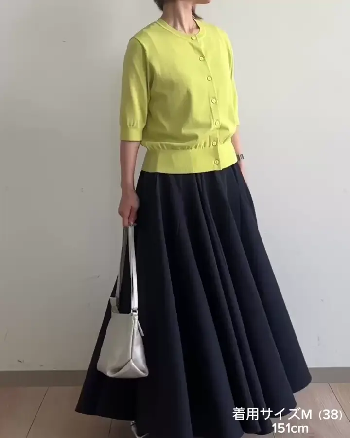UVカット/接触冷感/洗える]5分袖ニットカーディガン(カーディガン