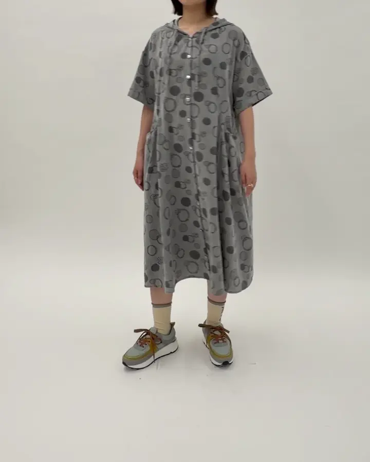 Rueda Feliz ドットジャカードフード付きワンピース(ワンピース