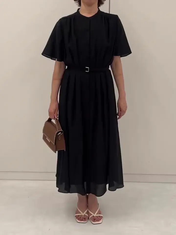 シアータッチベルト付きワンピース/洗える/WEB限定サイズあり