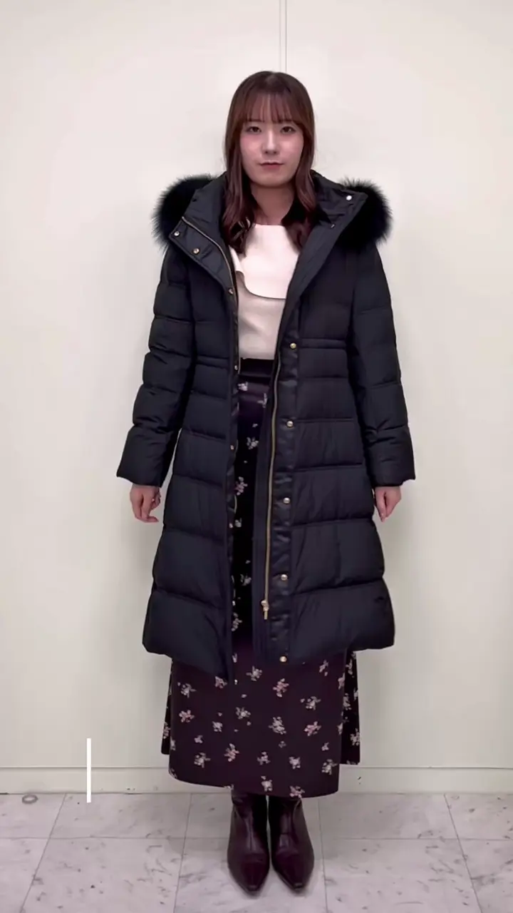 FOXファー付きミドルロングダウン