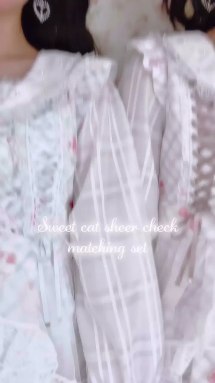 sweet cat シアーチェック セットアップ（セットアップ｜ピンク