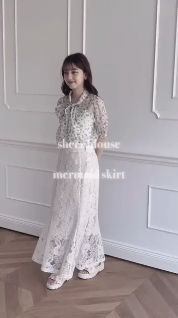 花柄レースベルト付きマーメイドロングスカート / LUDIC PARK（ル