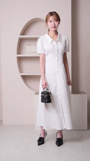 新品未使用 GUPTIHA リネン混 フリルシャツワンピース シェル釦 バッグ付 1275714545314201600_t_360.webp