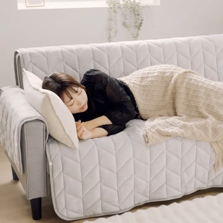 あったかふわふわボリュームソファカバー＜吸湿発熱・フランネル素材