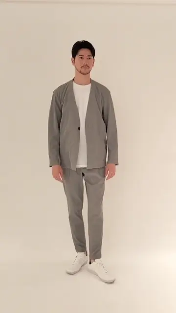 セール特別価格】楊柳ストレッチノーカラージャケット