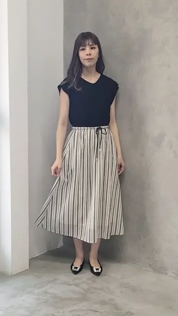 SALE】カット×ストライプドッキングワンピース - 12Twelve Agenda