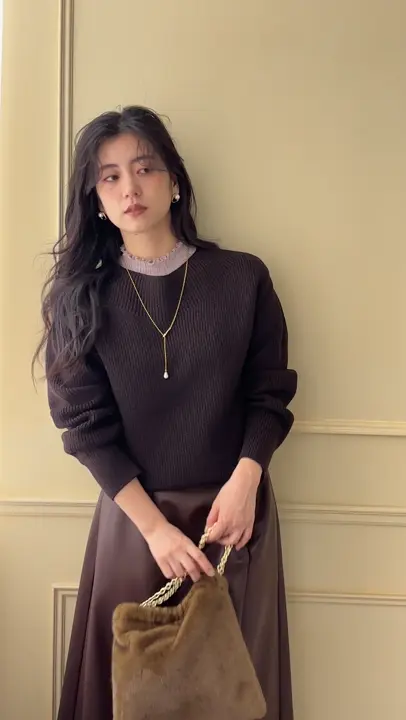 SALE】ボートネックラメ混ゆるニットプルオーバー - 12Twelve Agenda