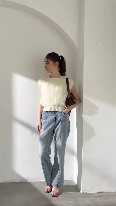 ステッチデザインストレートデニム - 12Twelve Agenda(トゥエルブ