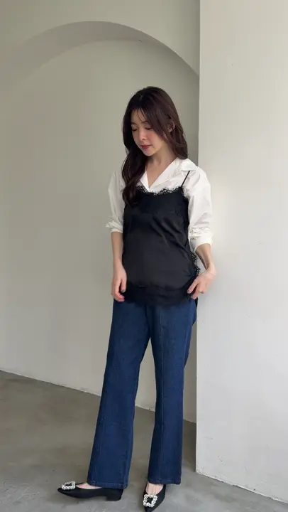 レースサテンキャミソール - 12Twelve Agenda(トゥエルブアジェンダ