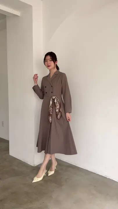 ダブルテーラード衿シャツワンピース - 12Twelve Agenda(トゥエルブ