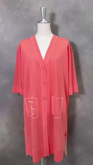 美品/25SS☆スタジオピッコーネ　天竺編みロングカーディガン　シアー　ロゴ刺繍 天竺編みロングカーディガン|スタジオピッコーネ-アウトレット