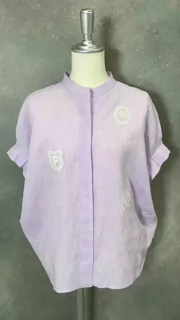 刺繍ワッペンリネンブラウス|スタジオピッコーネ-アウトレット